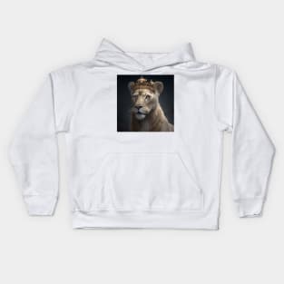 Queen Lioness with Tiara Kids Hoodie